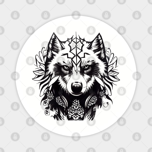 The Black Wolf Magnet by PrintPactFul